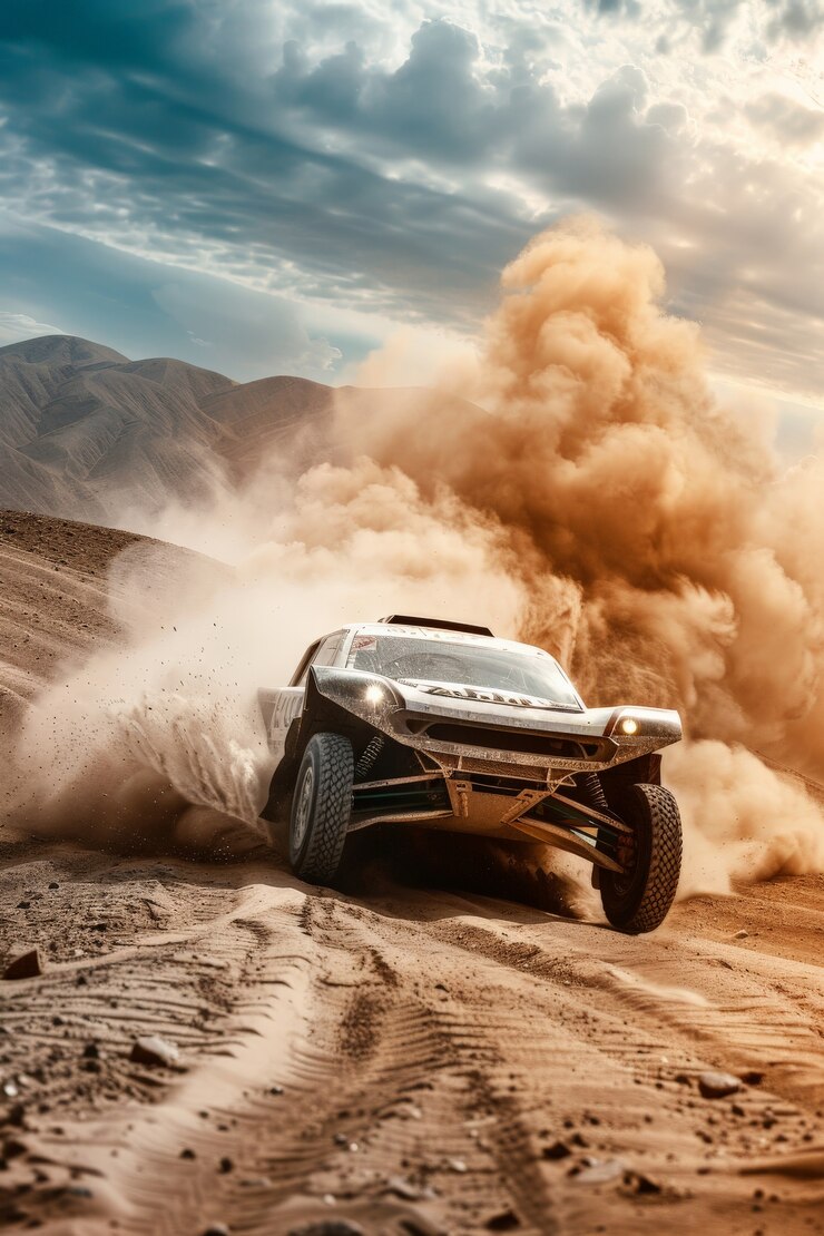 Free Photo photorealistic view of off-road vehicle with nature terrain and weather conditions