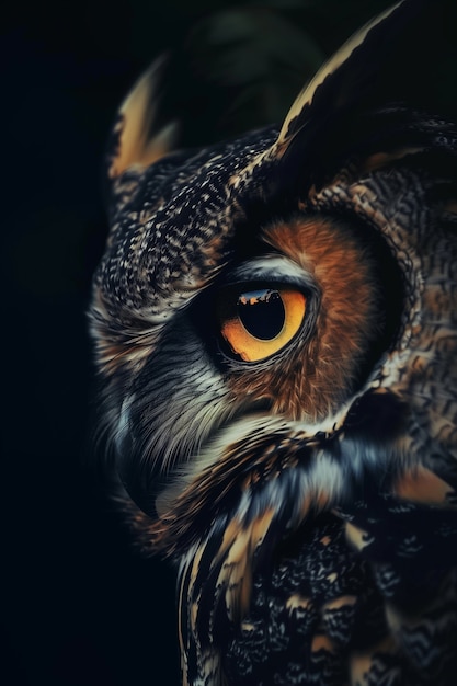 Free photo photorealistic view of owl bird at night