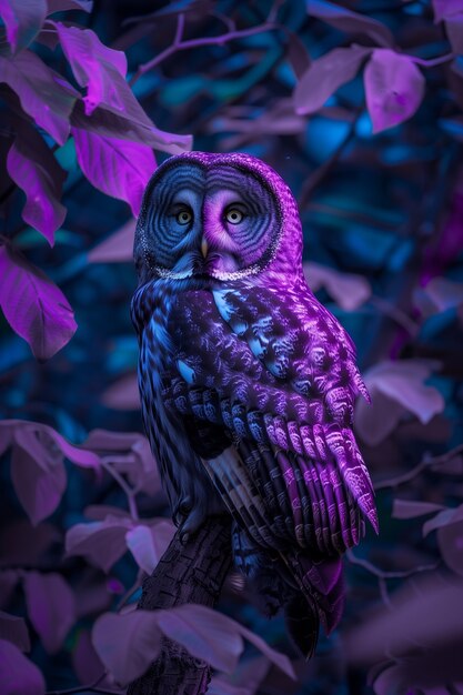 Фотореалистичный вид совы ночью