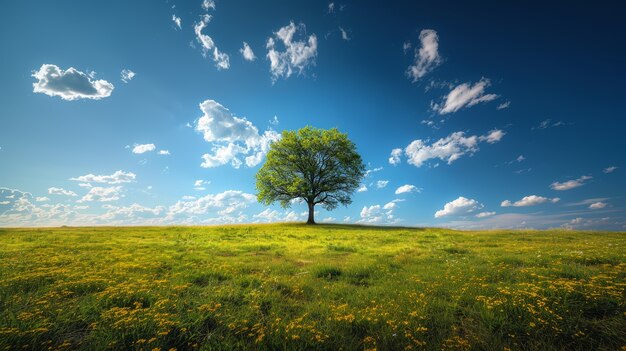 Photorealistic view of tree in nature with branches and trunk