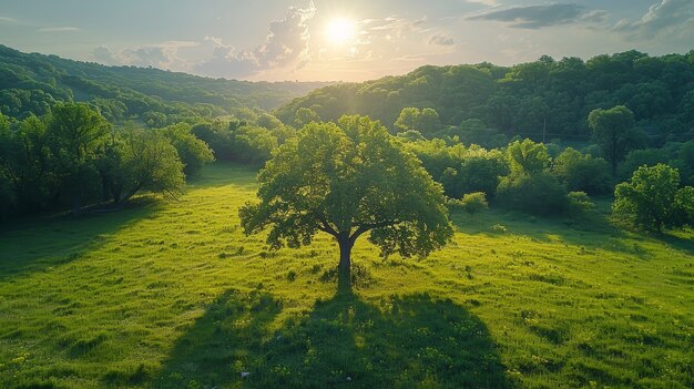 Foto gratuita vista fotorealista di un albero in natura con rami e tronco