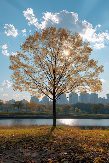 Free photo photorealistic view of tree in nature with branches and trunk