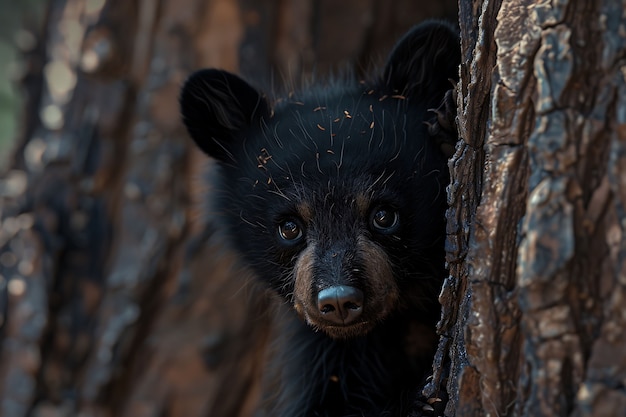 Foto gratuita vista fotorealista dell'orso selvatico nel suo ambiente naturale