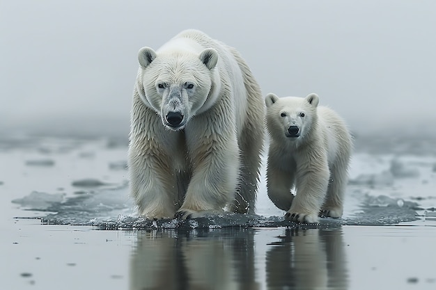 Foto gratuita vista fotorealista dell'orso selvatico nel suo ambiente naturale