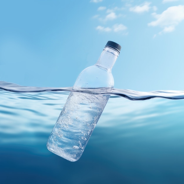 Бесплатное фото Фотореалистичная бутылка с водой