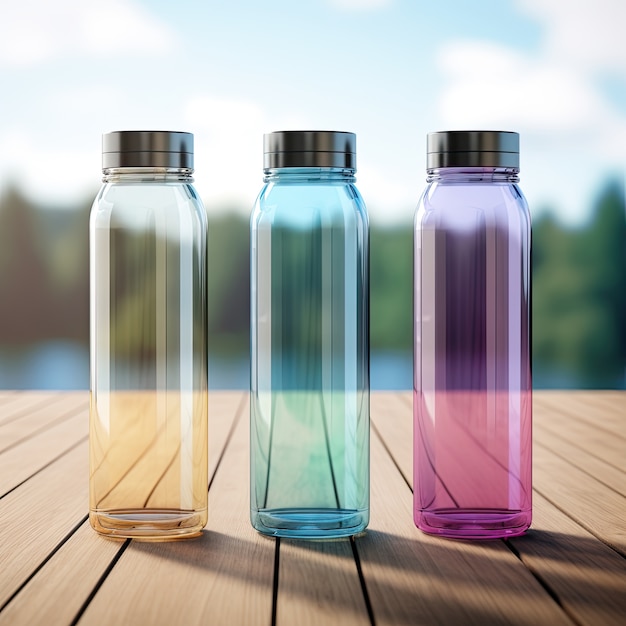 Photorealistic water bottles