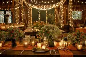 Free photo photorealistic wedding venue with intricate decor and ornaments