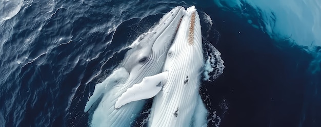 Foto gratuita balena fotorealista che attraversa l'oceano