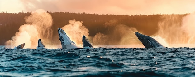 無料写真 海を横断するフォトリアリズムなクジラ