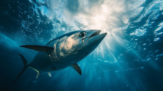 Foto gratuita celebrazione fotorealista della giornata del tonno selvatico