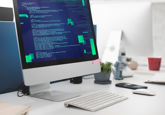 Foto gratuita programmazione php codifica html concetto di cyberspazio