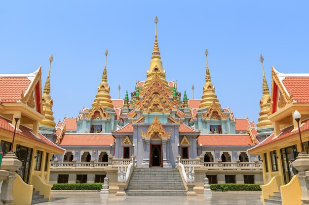 Phra Mahathat Chedi Phakdee Prakat Pagoda on top of mountain at Baan Grood Prachuap Khiri Khan Thailand