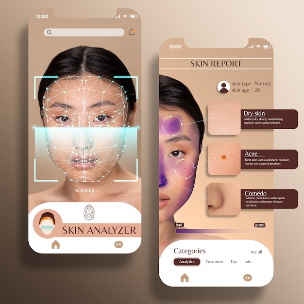 Free photo phygital beauty interaction app design