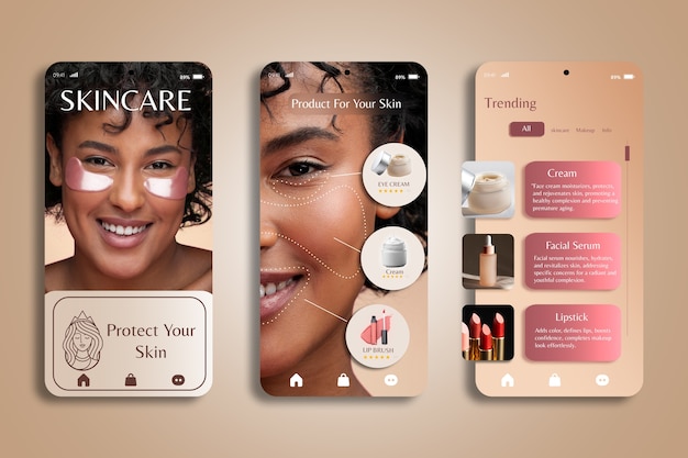 Free photo phygital beauty interaction app design