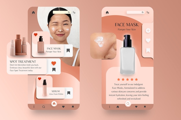 Free photo phygital beauty interaction app design