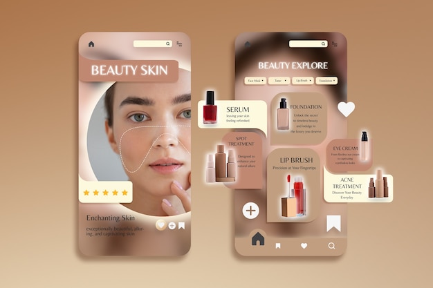 Free photo phygital beauty interaction app design