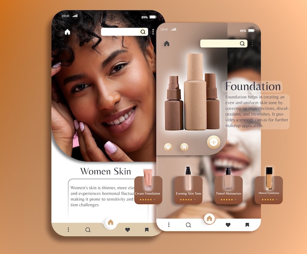 Free photo phygital beauty interaction app design