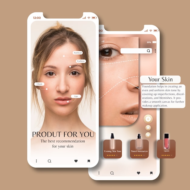 Free photo phygital beauty interaction app design