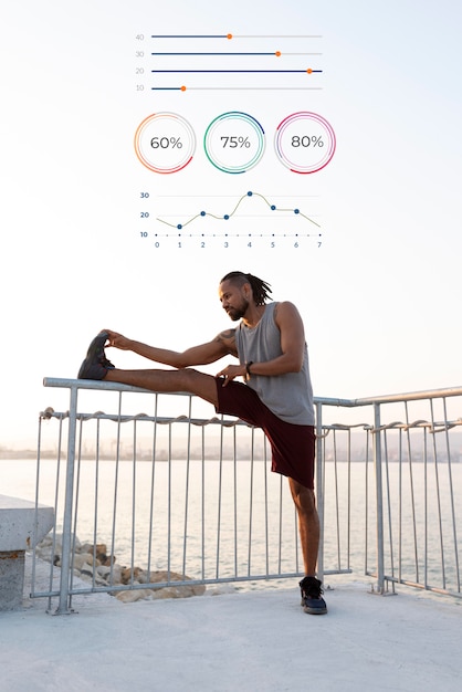 Free photo physical activity stats around person