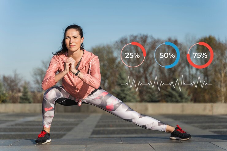 Free Photo physical activity stats around person