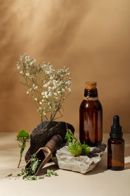 Phytotherapy items arrangement still life