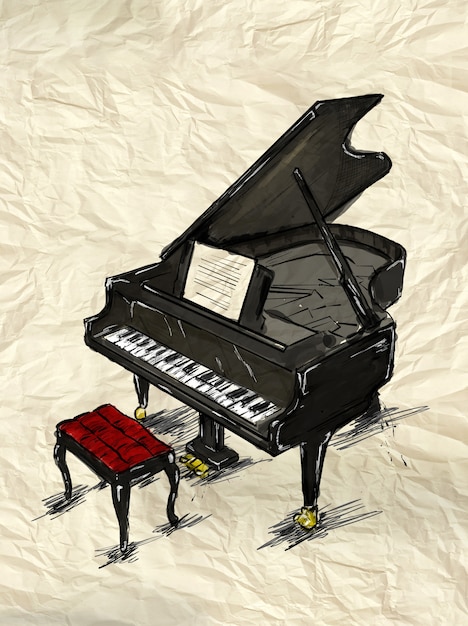 Free photo piano painting image