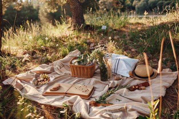 Free photo picnic arrangement with delicious food