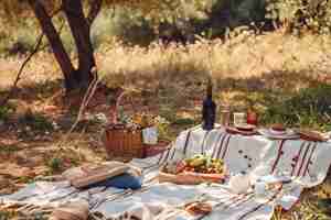 Free photo picnic arrangement with delicious food