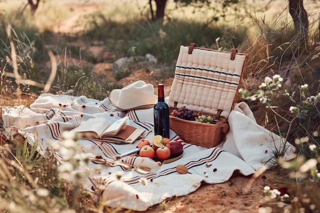 Free photo picnic arrangement with delicious food