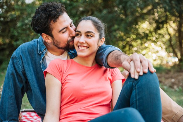 Picnic concept with cute couple