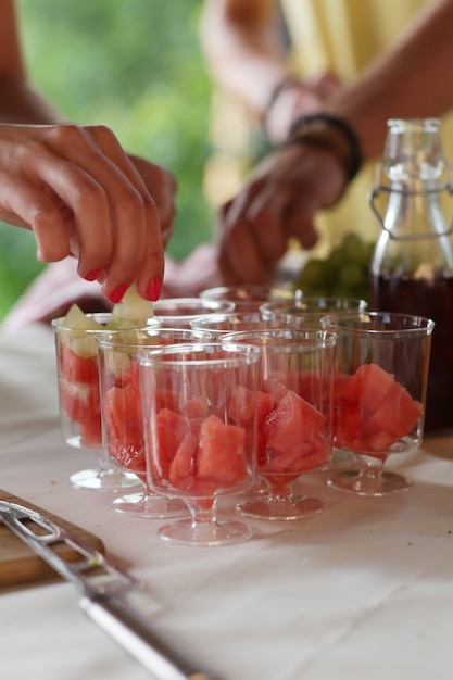 Picnic food in preparation