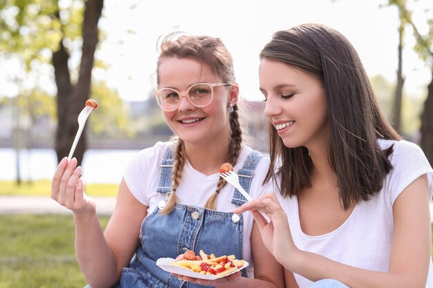 Picnic. Women in the park