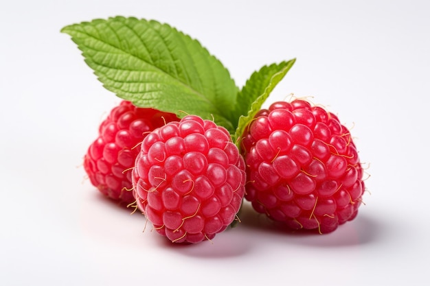 Picture of a raspberry group on a white background