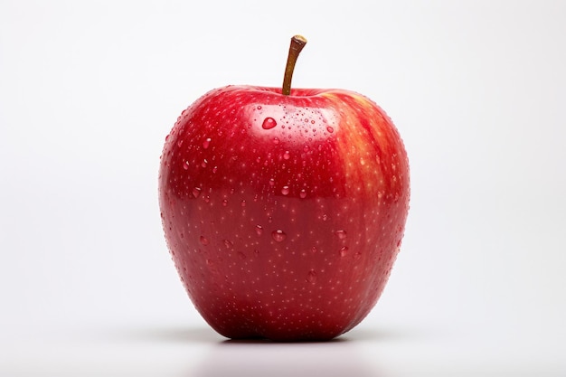 Picture of a red apple on a white background