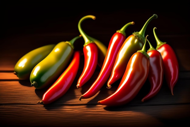 Foto gratuita un'immagine di peperoncini rossi e verdi