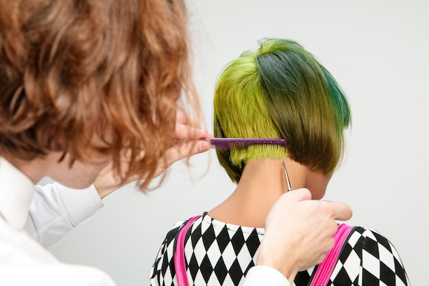 Free photo picture showing adult woman at the hair salon.