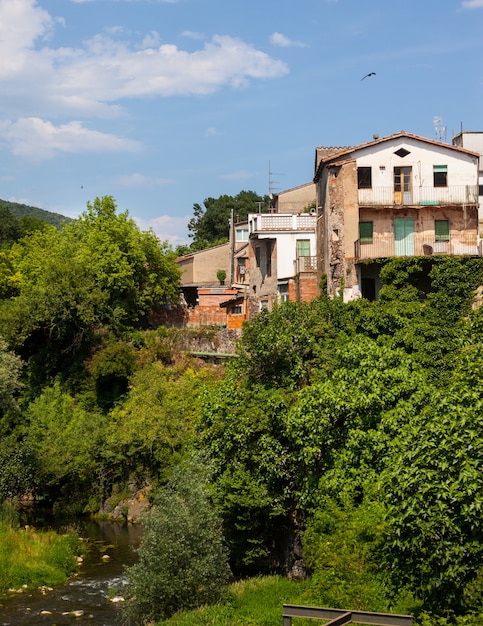 Free photo picturesque houses in sant joan les fonts