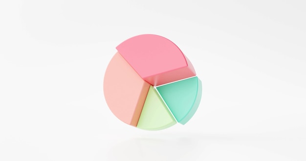 Представление круговой диаграммы инфографики бизнес-маркетинг или концепция финансового анализа 3d иллюстрация
