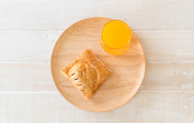 pie on wood plate