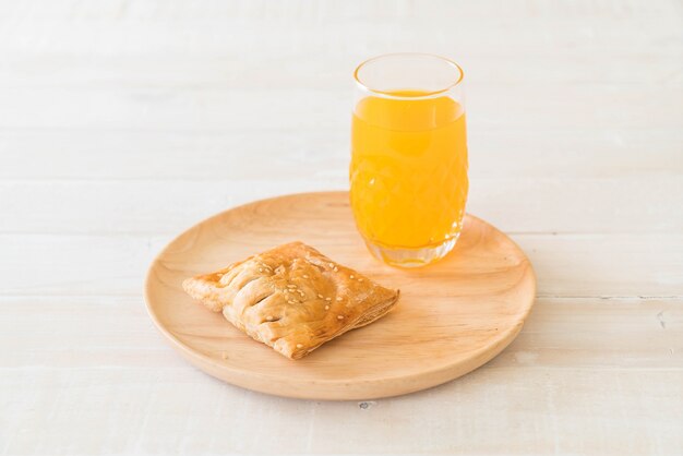 pie on wood plate