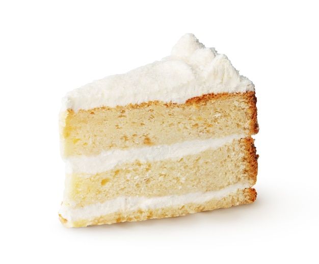 白い​背景​で​隔離​の​白い​ビスケット​ケーキ​の​一部