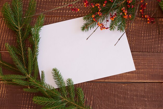 Piece of paper with green branches