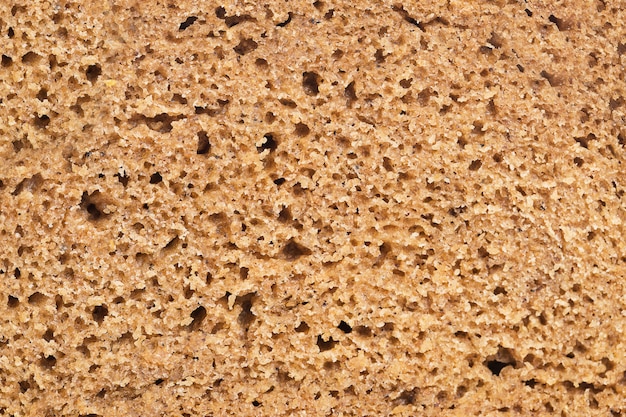 Piece of rye bread in details