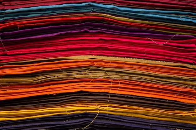 Pieces of fabric with different colors