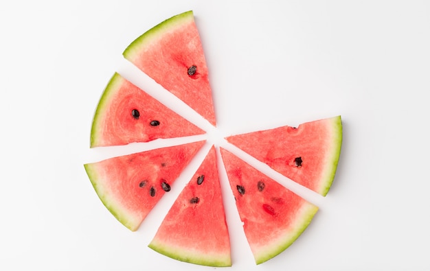 Pieces of watermelon in circle