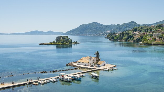 pier in tropical landscape