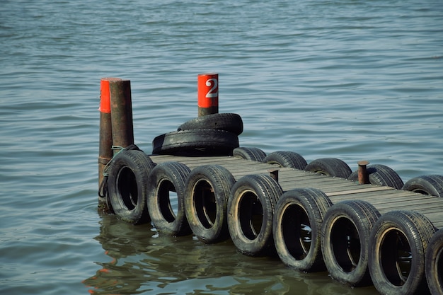 Free photo pier with wheels