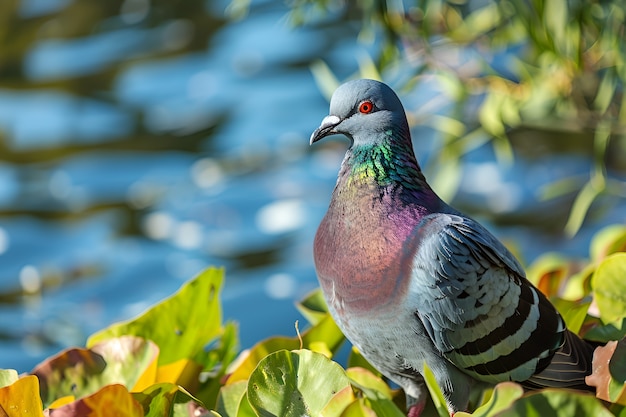 Foto gratuita piccione in ambiente naturale