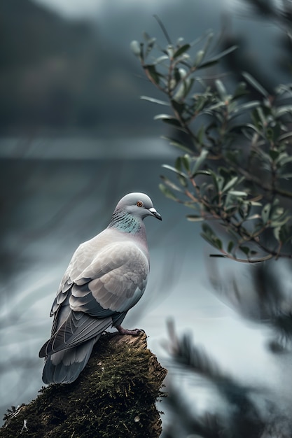 Foto gratuita piccione in ambiente naturale