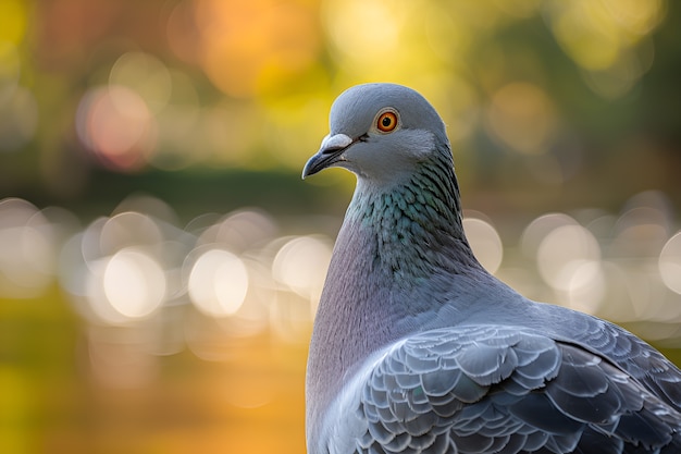 Foto gratuita piccione in ambiente naturale